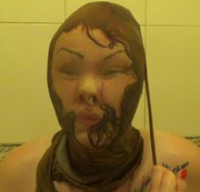 RUSSIANBEAUTY: Diving in tha bathtub with pantyhose on head and pulling it Download