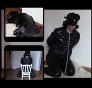 BONDAGEANGEL: Chained and handcuffed in shiny jacket Download