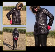 BONDAGEANGEL: On the field in a shiny jacket and handcuffs Download